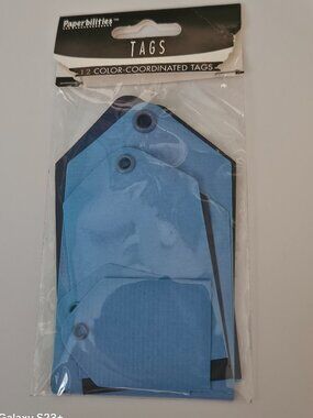 RARE NIP PAPERBILITIES BLUE CARDSTOCK EMBELLISHMENT SCRAPBOOKING CRAFTS GIFT TAG